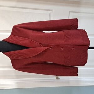 Vintage Pure Virgin Wool Dorce Shawl Rustic Color Front Pockets Cardigan Sweater